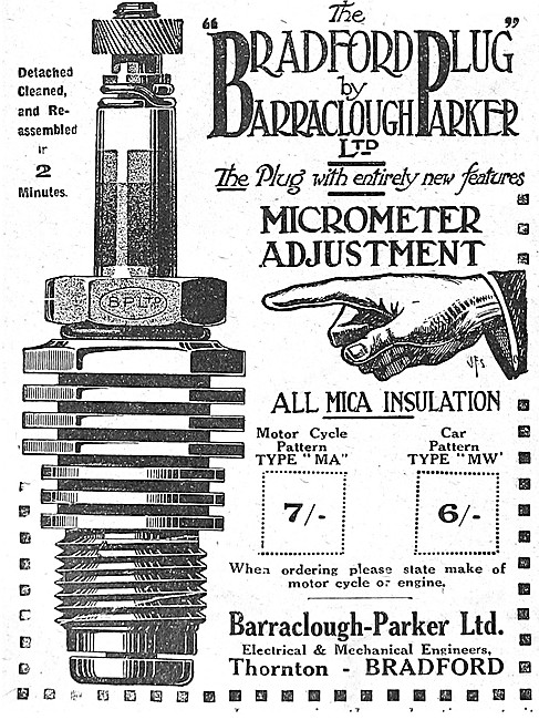 Barraclough-Parker. Bradford Spark Plug. The Bradford Plug       