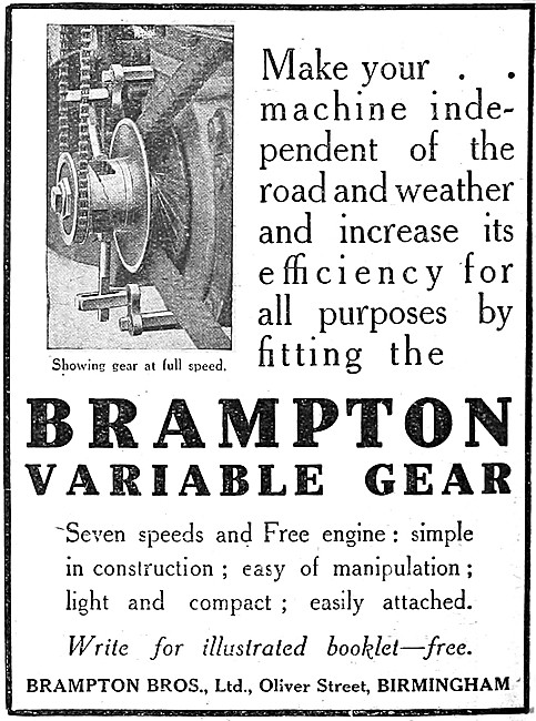 Brampton Variable Gear & Free Assembly 1912 - Brampton Gear      