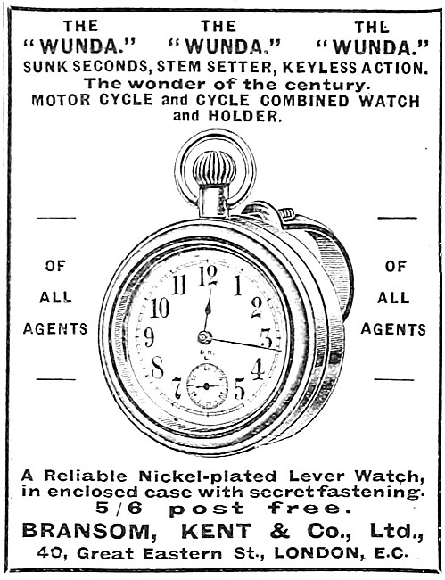 Bransom Kent Wunda Watch & Holder 1910                           