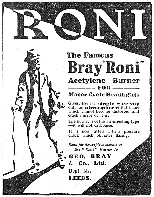 Bray Roni Acetylene Burners For Motor Cycles                     