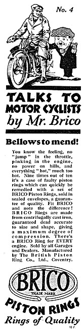 Brico Piston Rings 1929 Advert                                   