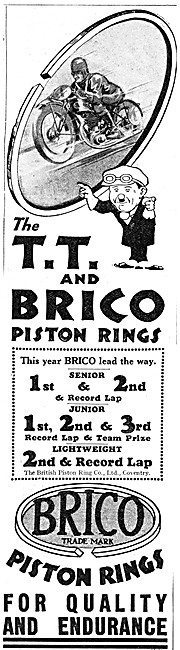 Brico Piston Rings 1930 Advert                                   