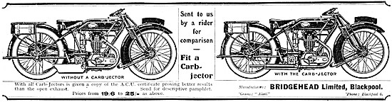 1925 Bridgehead  Carb-Jector Silencers                           
