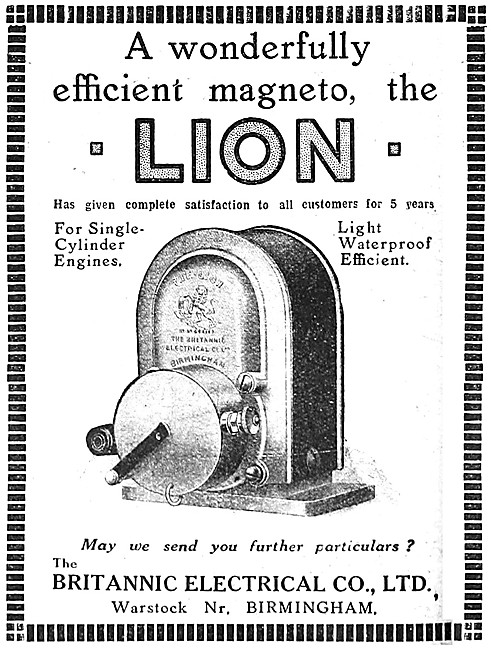 Lion Magnetos - Lion Motor Cycle Magnetos                        