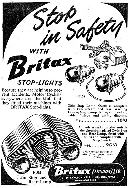 Britax Motor Cycle Stop Lamps                                    