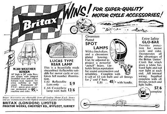 Britax  Motor Cycle Accessories & Spare Parts                    