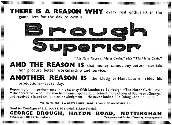 1937 Brough Superior Motor Cycles                                