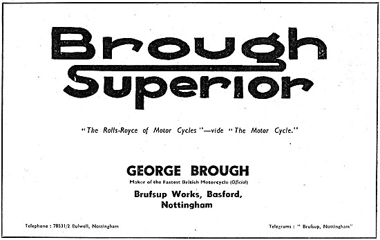 Brough Superior Motor Cycles                                     