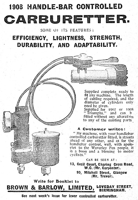 Brown & Barlow Carburetters - B.& B.Carburetters                 