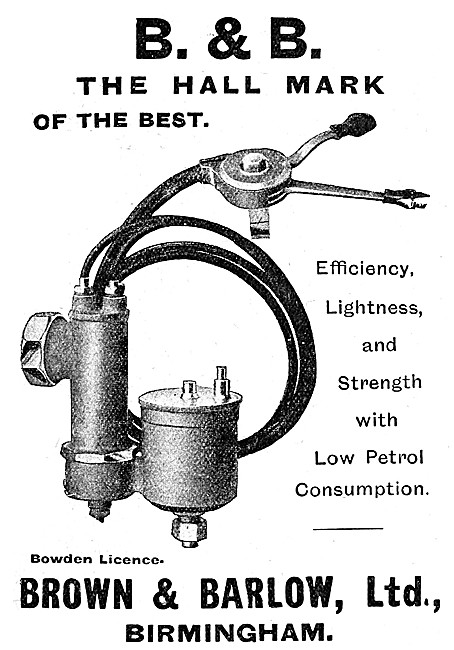 Brown & Barlow Carburetters - B.& B.Bowden Carburetters          