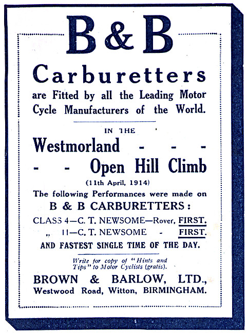 Brown & Barlow Carburetters - B.& B.Carburetters                 