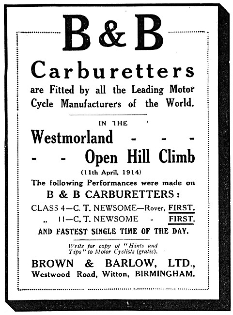 Brown & Barlow Carburetters - B.& B.Carburetters                 