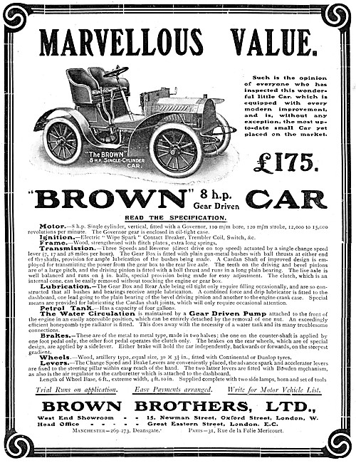 1904 Brown Brothers 8 hp Car                                     