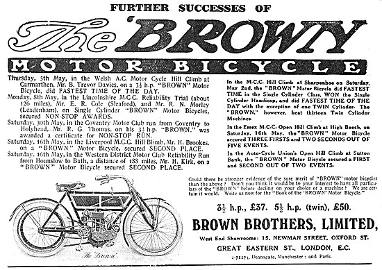 1908 Brown Brothers 3.5 hp Motor Cycle                           