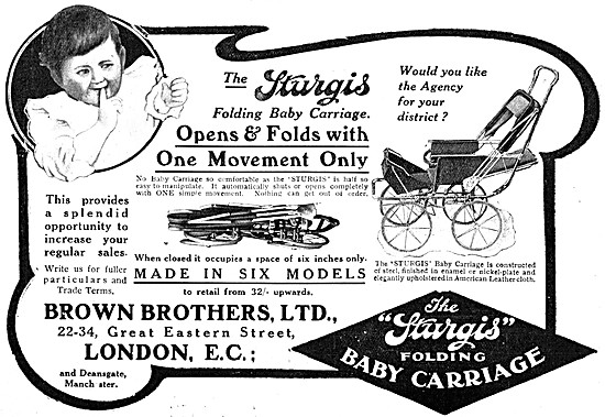 Brown Brothers Sturgis Folding Baby Carriage                     