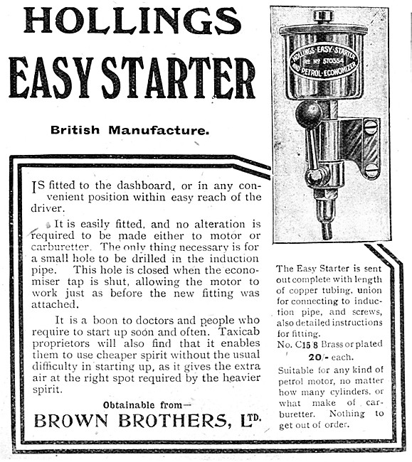Brown Brothers Hollings Easy Starter 1909                        