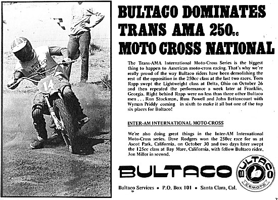 Bultaco 250 cc Moto Cross Motor Cycles                           