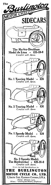 Burlington No.1 Speedy Model Sidecar 1921                        