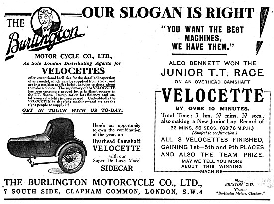 Burlington Sidecars 1926                                         