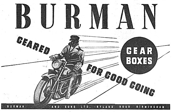 Burman Gears - Burman Gearboxes 1950 Advert                      