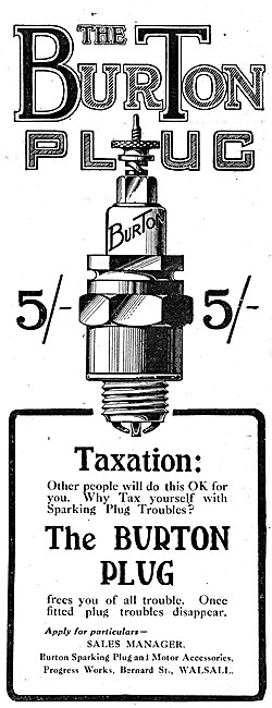 Burton Spark Plugs - The Burton Plug 1920                        
