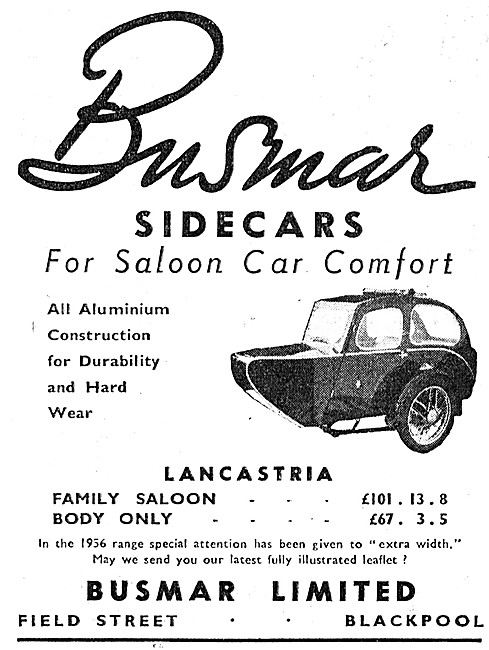 1956 Busmar Lancastria Sidecar                                   