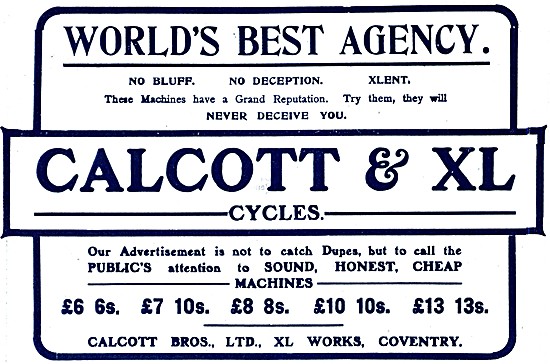 1906 Calcott  Bicycles                                           