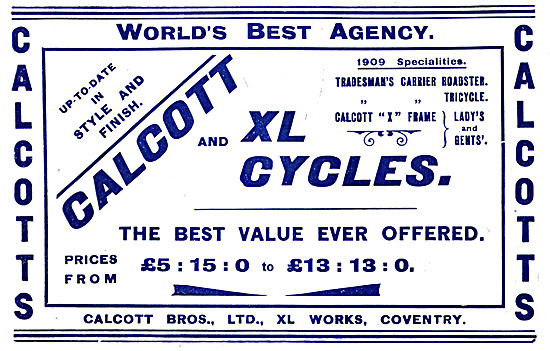 Calcott Motor Cycles - Calcott Cycles                            