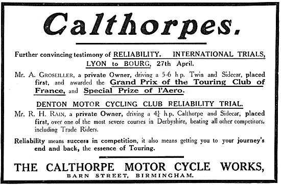 Calthorpe Motor Cycles                                           