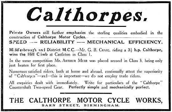 Calthorpe Motor Cycles                                           