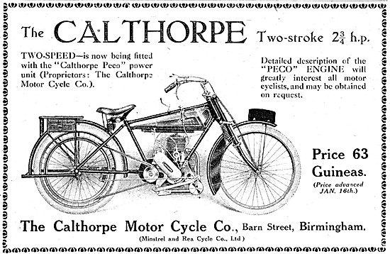 1920 Calthorpe Two-Stroke Peco Motor Cycle                       
