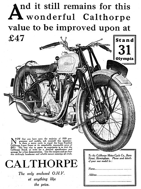 Calthorpe Ivory Motor Cycles - Calthorpe Two-Port Super          