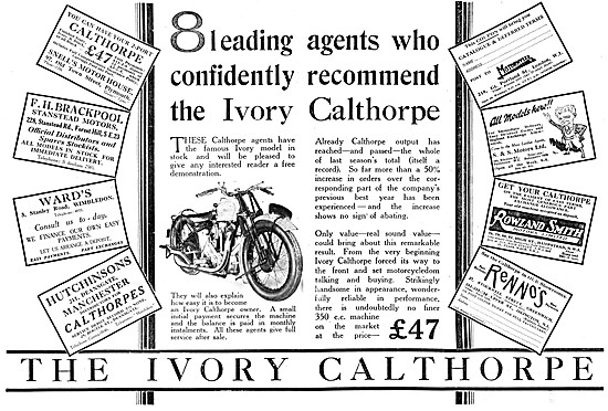 1929 Calthorpe Ivory Motor Cycles - Ivory Calthorpe              