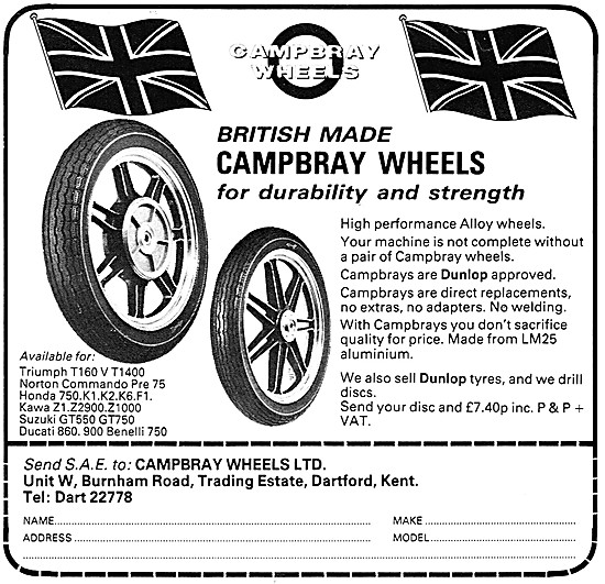 Campbray Motor Cycle Wheels - Campbray Wheels                    