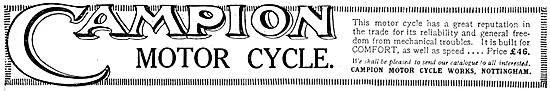 Campion Motor Cycles. Nottingham                                 