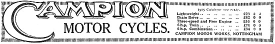 1915 Campion Motor Cycle                                         