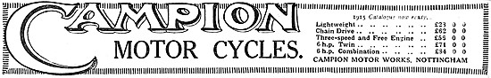 1915 Campion Motor Cycle                                         