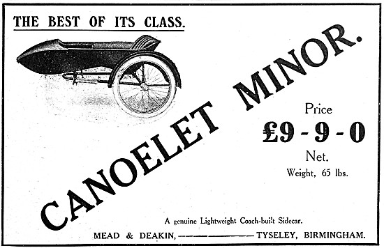 1916 Canoelet Sidecars                                           