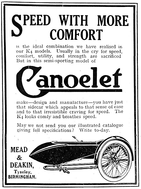 1921 Canoelet K4 Sidecar                                         