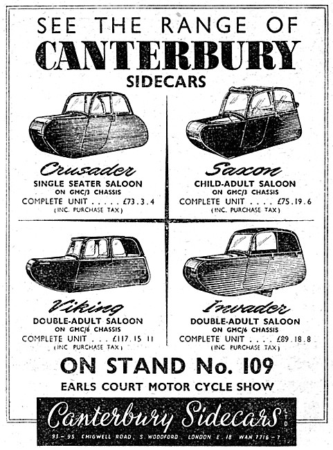 1952 Canterbury Sidecars                                         