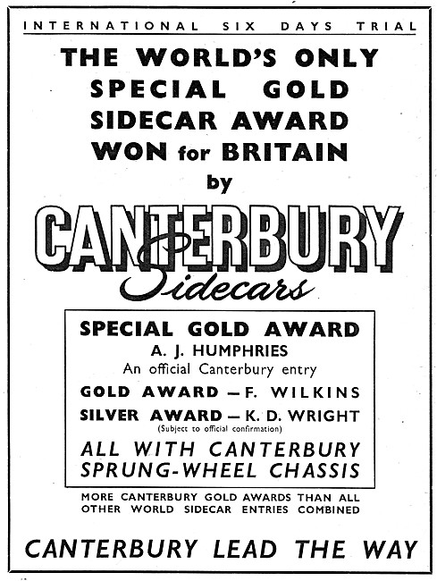 Canterbury Award Winning Sidecars                                