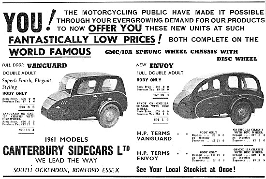 1960 Canterbury Vanguard Sidecar - Canterbury Envoy Sidecar      