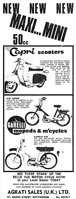 1968 Capri Motor Scooters - Garelli Mopeds & Motor Cycles        