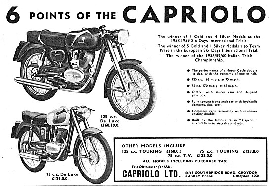 Capriolo De Luxe 125 cc - Capriolo De Luxe 75 cc                 