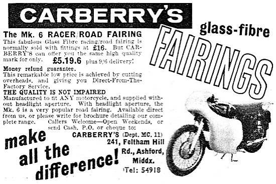 1963 Carberry Mk.6 Motor Cycle Fairing                           