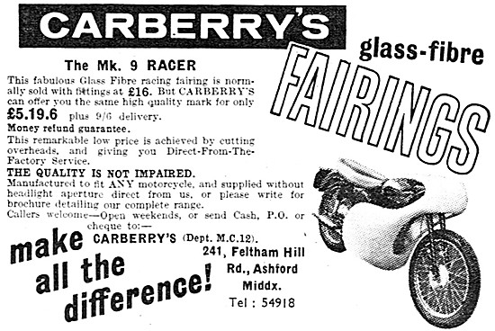 Carberry Mk.9 Motor Cycle Racer Fairing                          