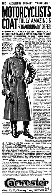 Carwester Motocyclists Coat 1933 Style                           