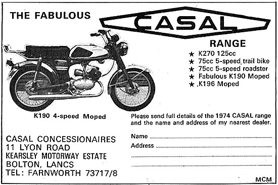 1974 Casal K190 Sports Moped                                     