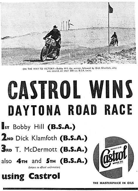 Castrol Motor Oil 1954 Advert                                    