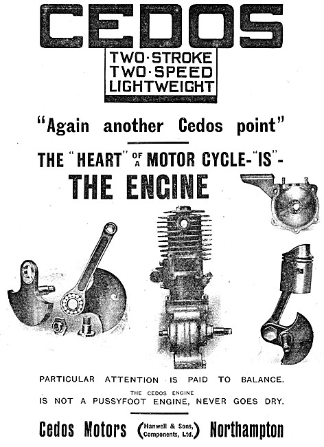 1920 Cedos Motor Cycle Advert                                    